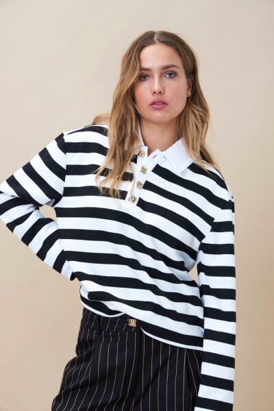 Forudbestilling - Cras - Bea Blouse - 8031 8031 Black Stripe Bluser 