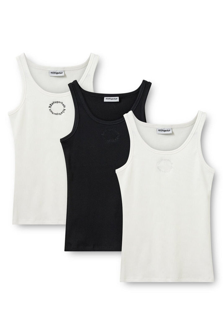 H2O Fagerholt - 3 Pack Tank Top - 7190 White/Black