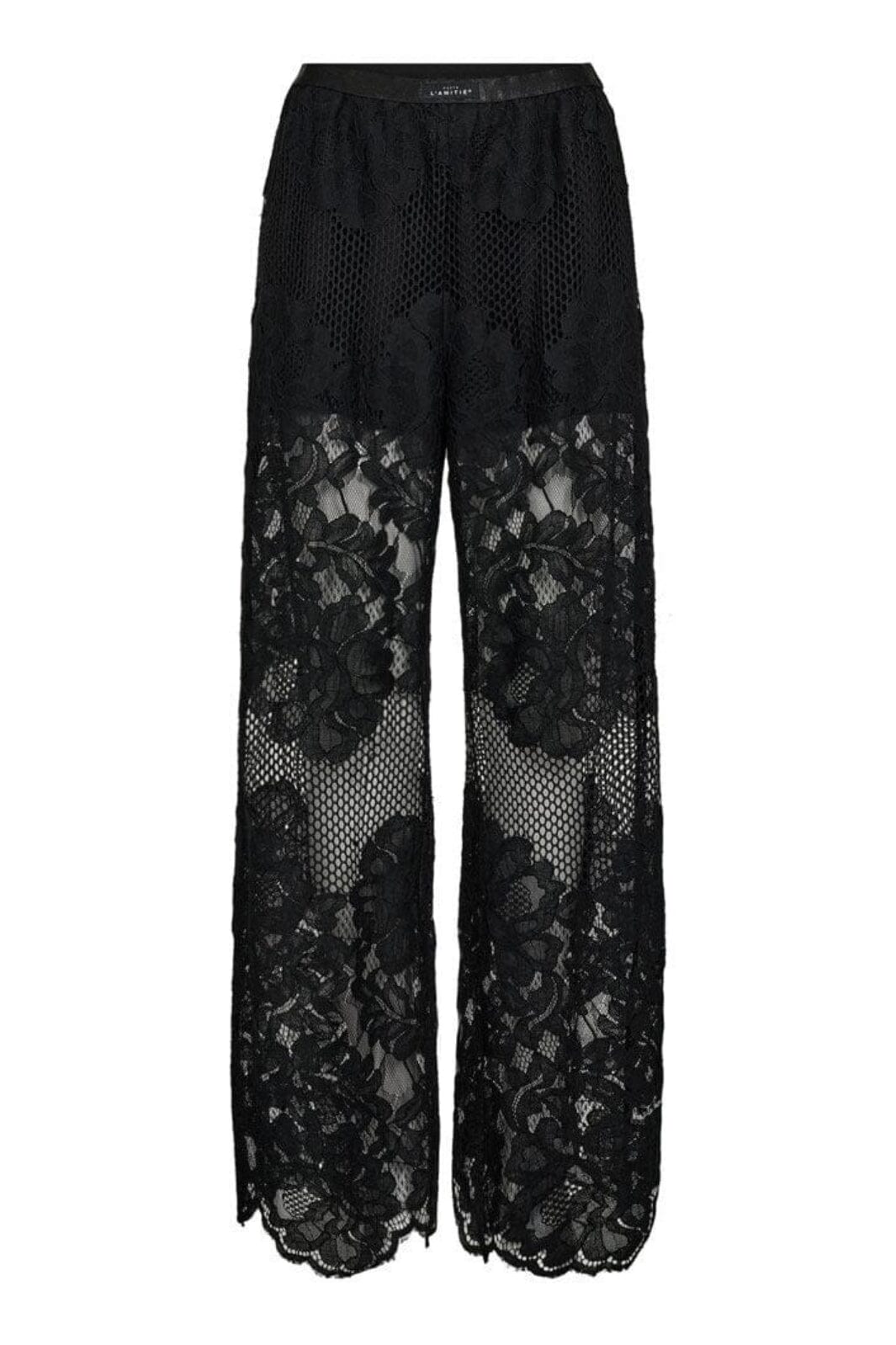 Forudbestilling - Haute L'Amitié - Curvey Lace Hem Pant HL10214 - Black