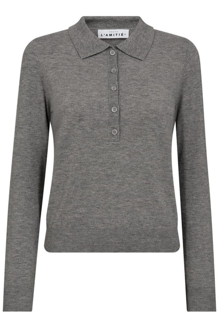 Haute L'Amitié - Premiere Ls Polo Knit HL10004 - Mid Grey