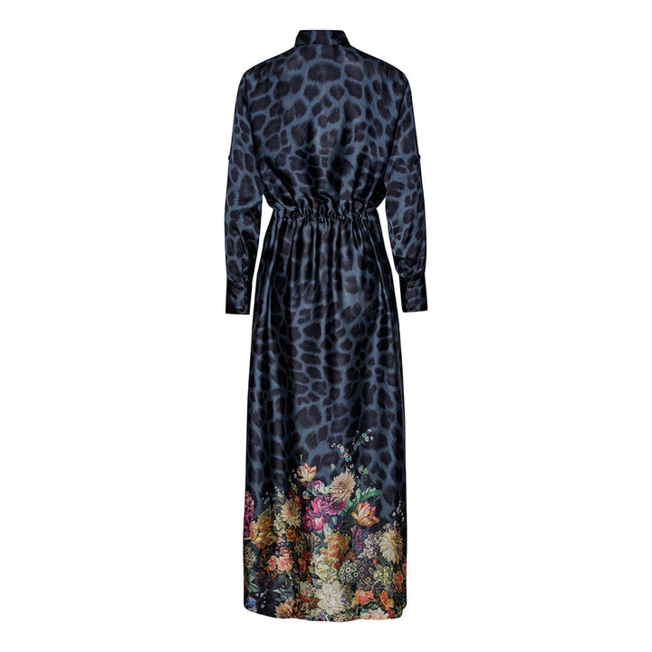 Forudbestilling - Karmamia - Nakita Maxi Dress - Navy Flower Leopard Kjoler 