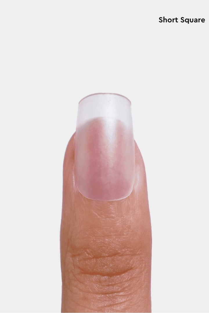 Le Mini Macaron - Le Gel Nail Tips (220 Stk) GNT005 - Short Round Square, Matte & Pre Buff Effect