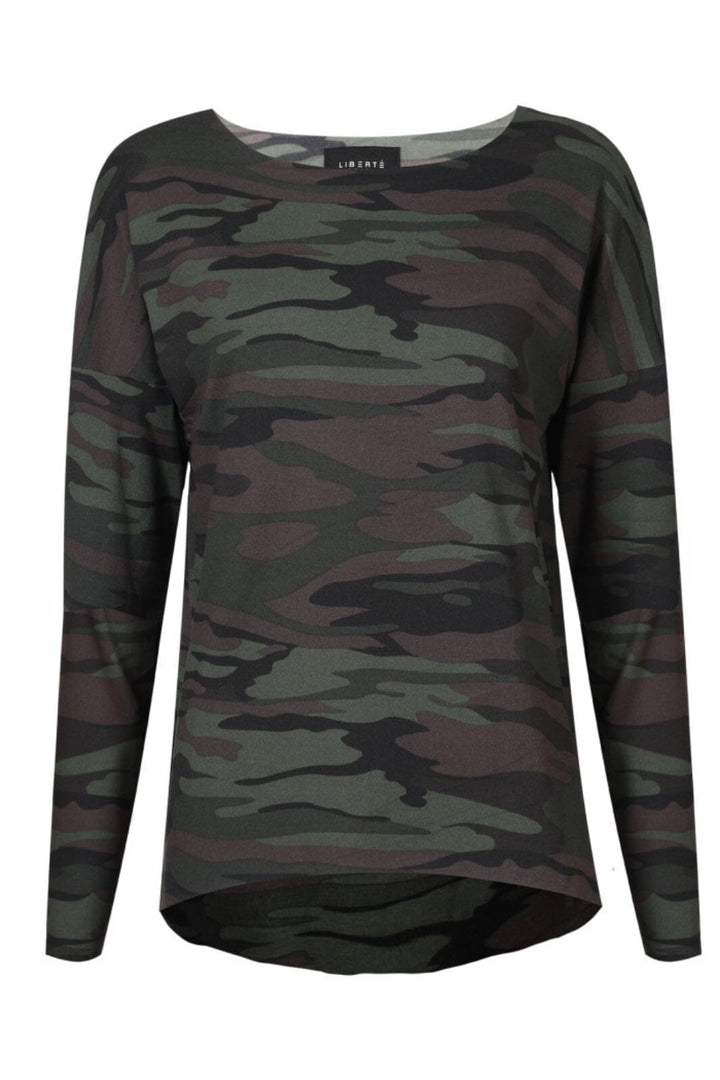 Forudbestilling - Liberte - Alma-Ls-Top (Fleece) - Dusty Camo Dark Brown Bluser 