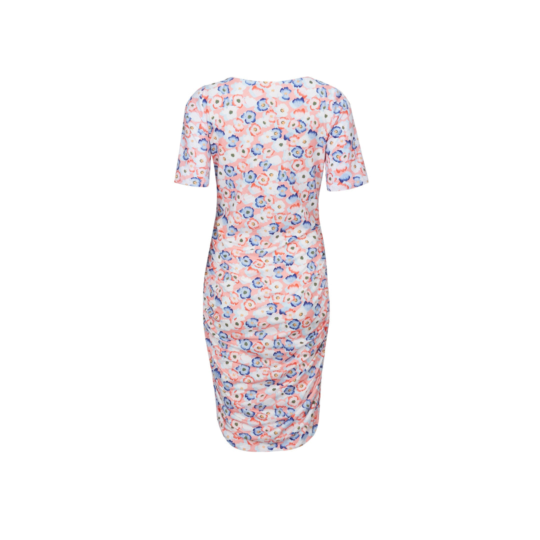 Forudbestilling - Liberte - Alma-Ss-Turn-Dress - Peachy Blue Flower Kjoler 