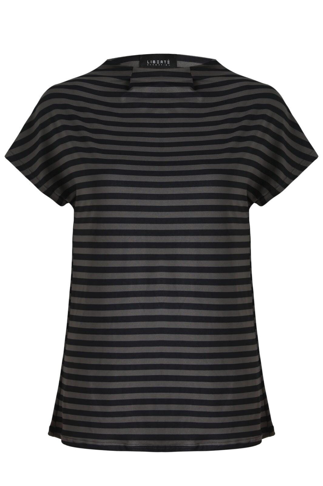 Forudbestilling - Liberte - Alma-Top - Dark Grey Black Stripe Bluser 