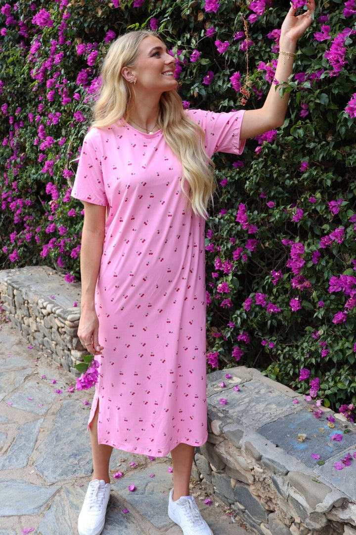 Forudbestilling - Liberte - Alma-Tshirt-Dress - Pink Cherry Kjoler 