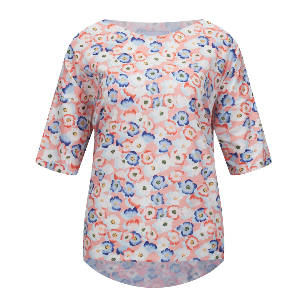 Forudbestilling - Liberte - Alma-Tshirt - Peachy Blue Flower T-shirts 