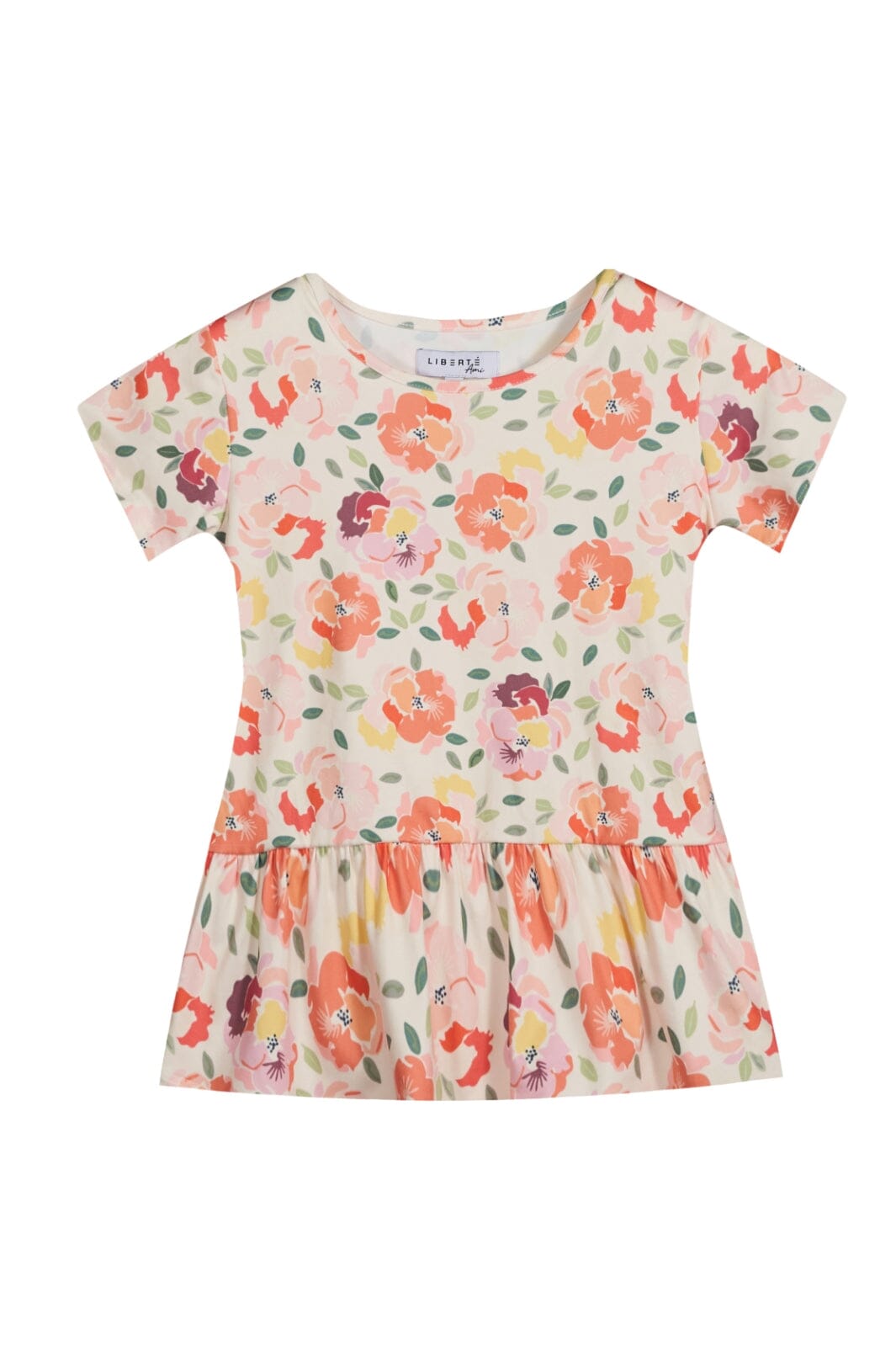 Forudbestilling - Liberte Ami - Alma-Frill-T-Shirt (Kids) - Creamy Peach Flower T-shirts 