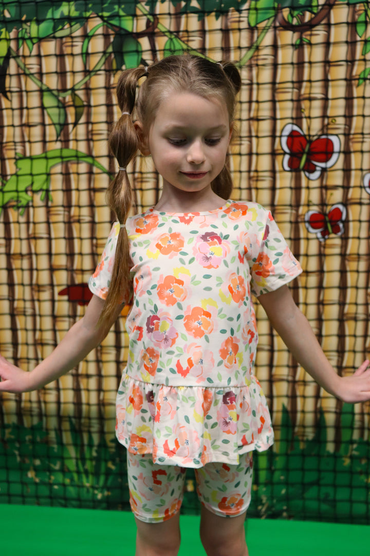 Forudbestilling - Liberte Ami - Alma-Frill-T-Shirt (Kids) - Creamy Peach Flower T-shirts 