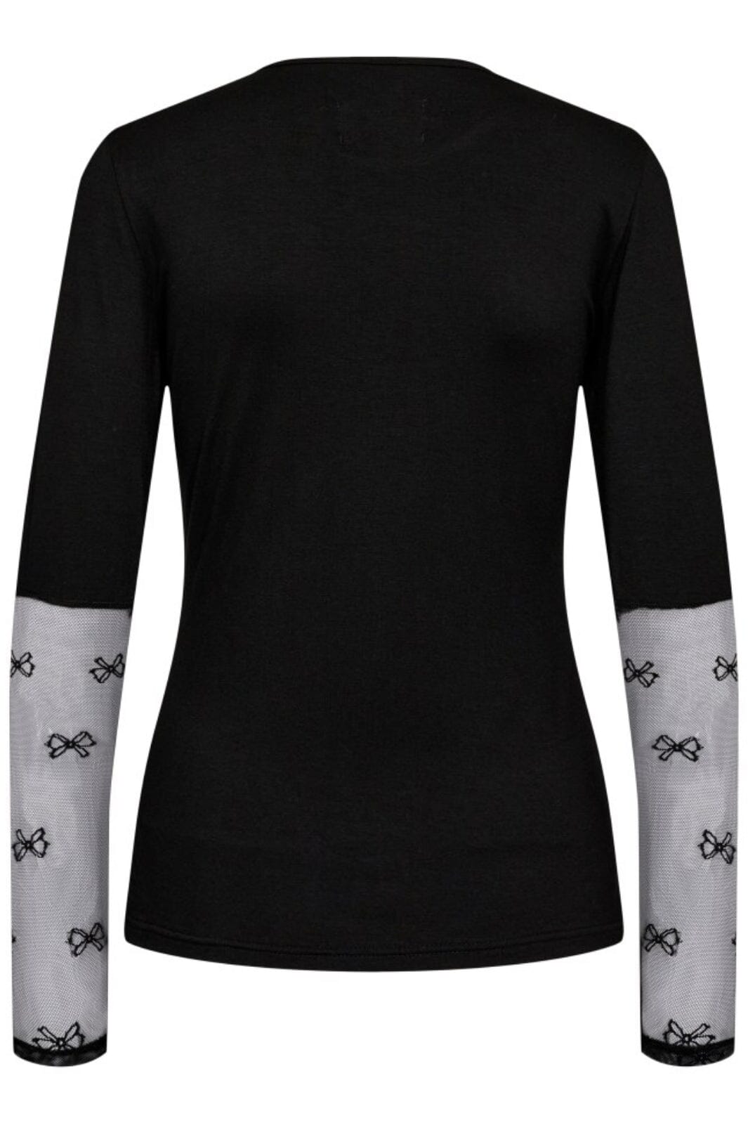 Forudbestilling - Liberte - Isa-Ls-Lace-Sleeve-Blouse - Black Bow Bluser 