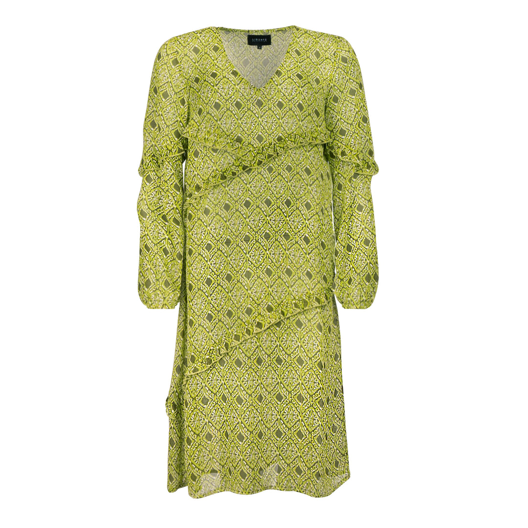 Forudbestilling - Liberte - Martine-Frill-Dress - Lime Army Print Kjoler 