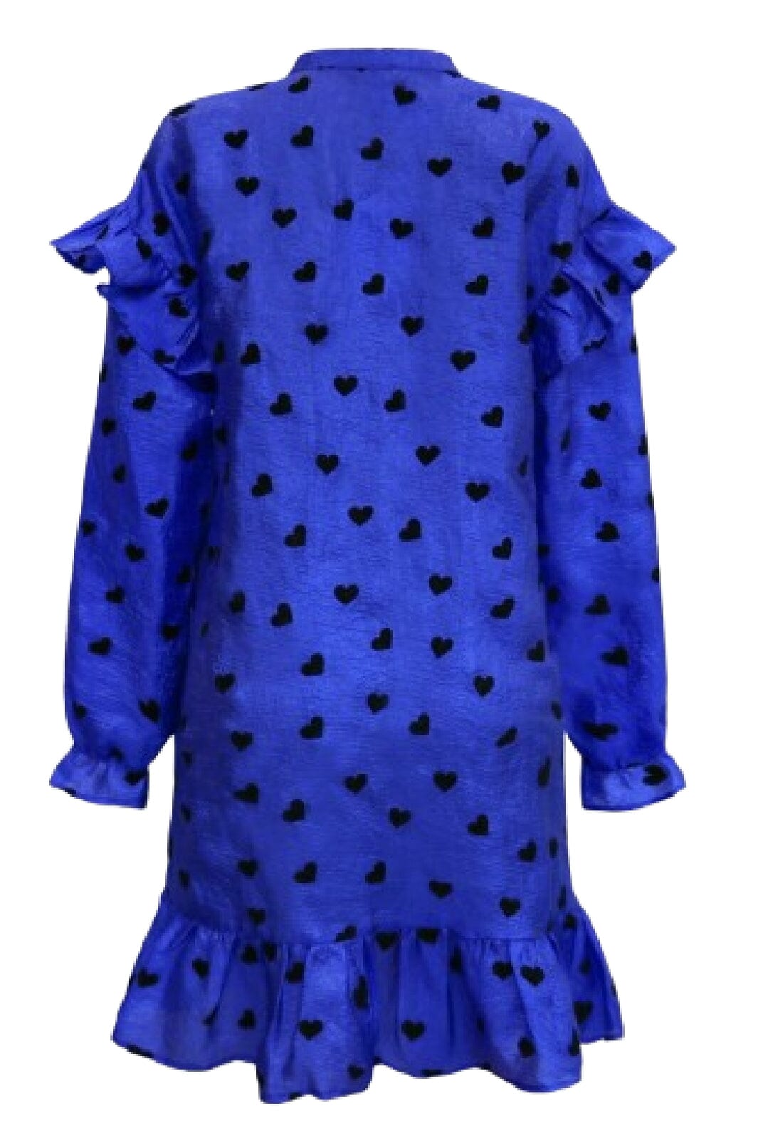 Forudbestilling - Liberte - Tia-Ls-Frill Dress 22076 - Cobolt Blue Black Heart Kjoler 