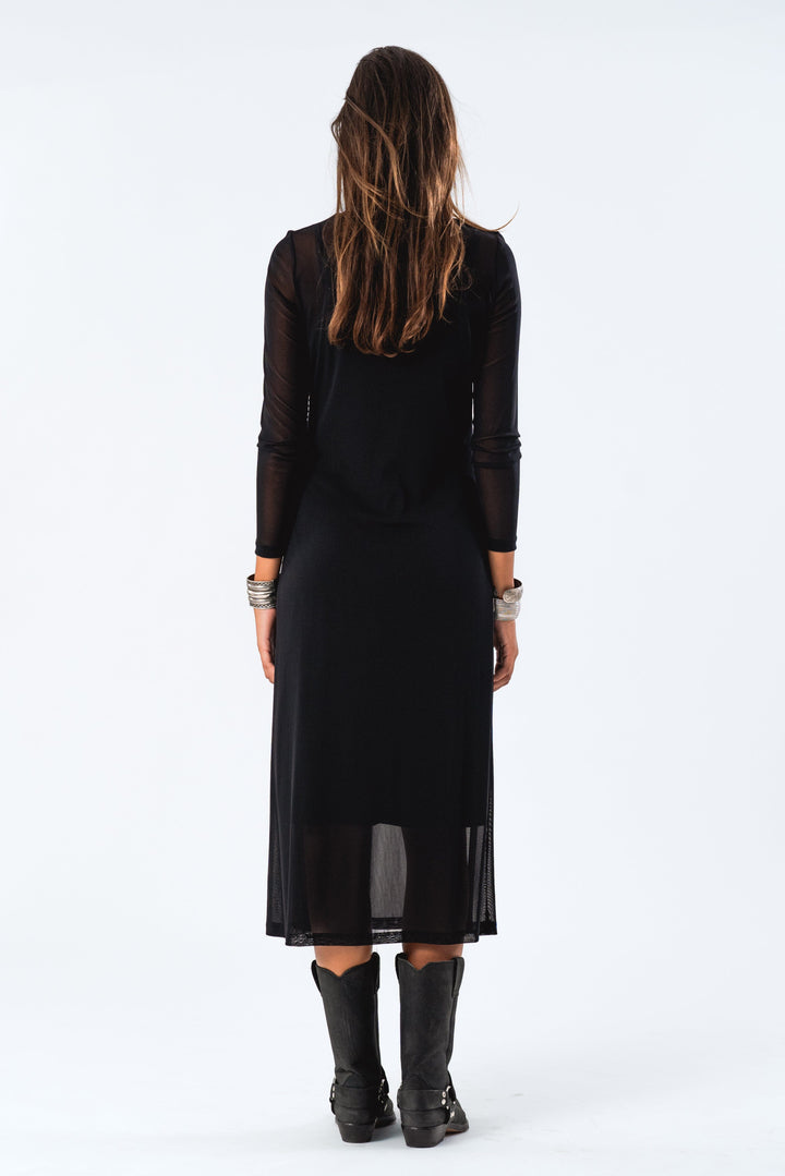 Forudbestilling - Lollys Laundry - Loganll Maxi Dress Ls - 99 Black Kjoler 