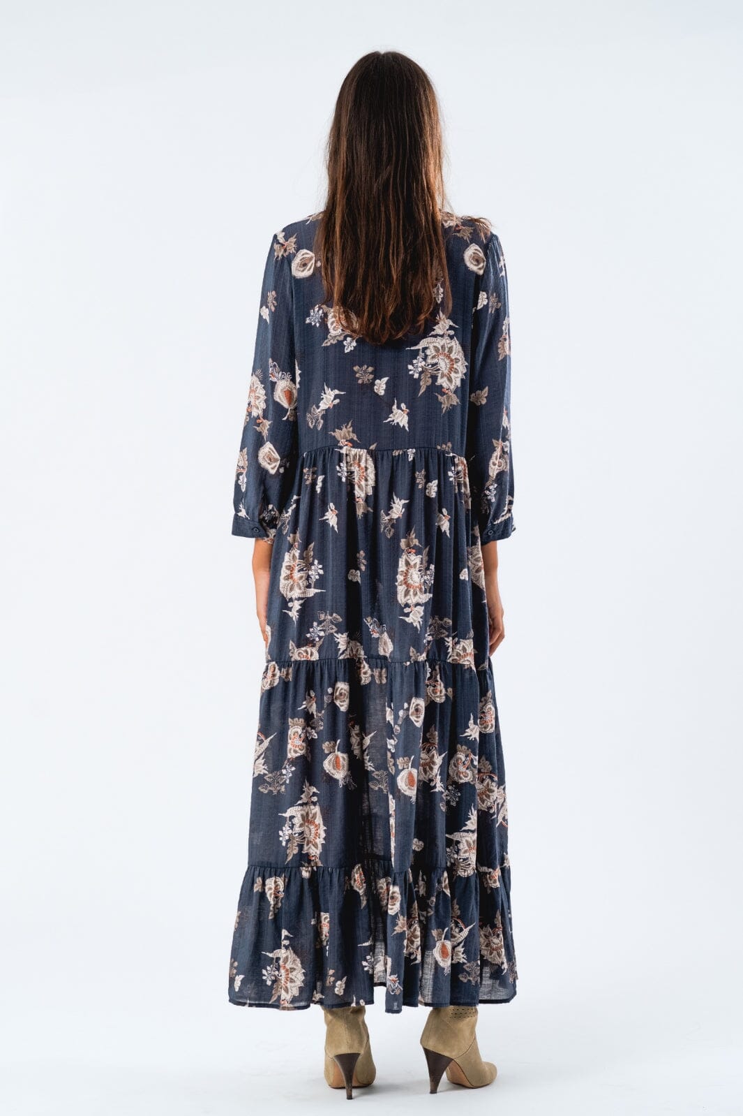 Forudbestilling - Lollys Laundry - Neell Maxi Dress Ls24553-3020 - 23 Dark Blue Kjoler 