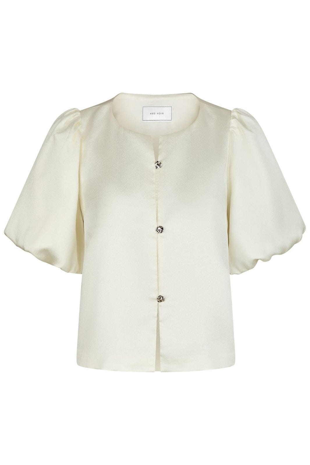 Neo Noir - Aisa Dull Satin Blouse 164658 - 124 - Ivory