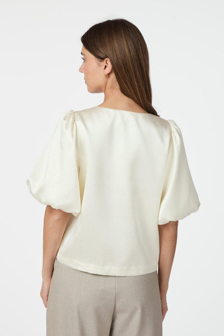 Neo Noir - Aisa Dull Satin Blouse 164658 - 124 - Ivory