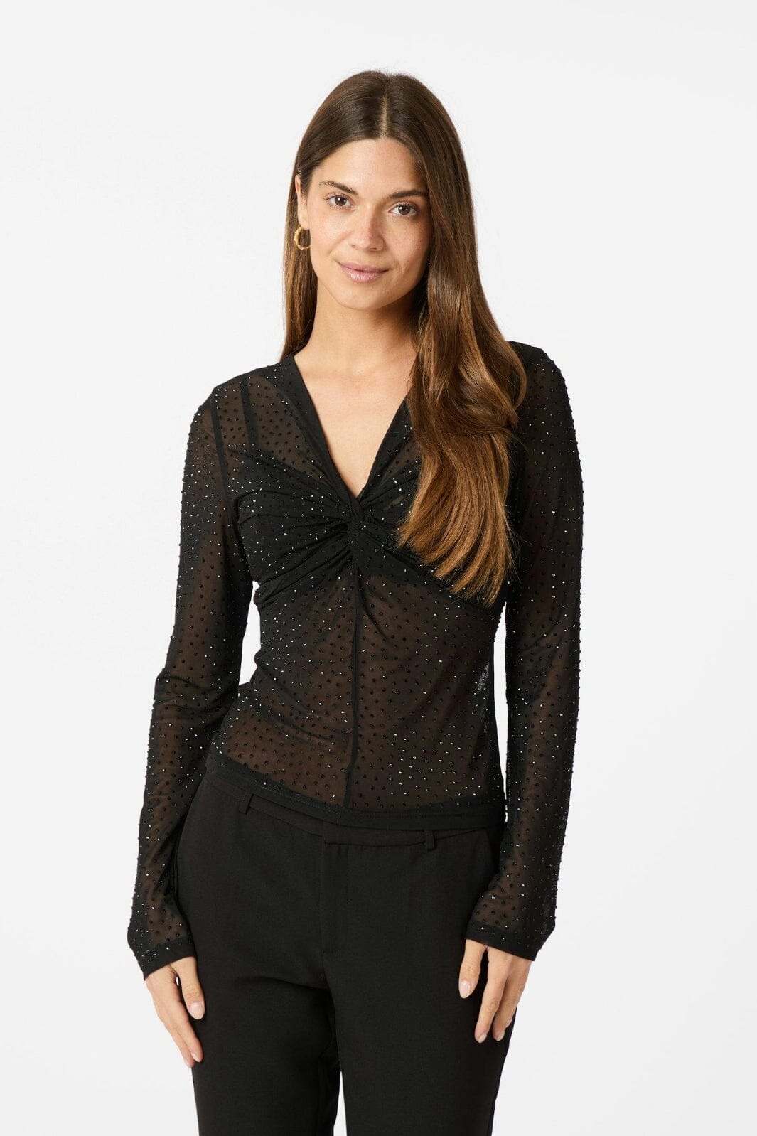 Neo Noir - Alisa Stone Mesh Blouse 162654 - 100 - Black