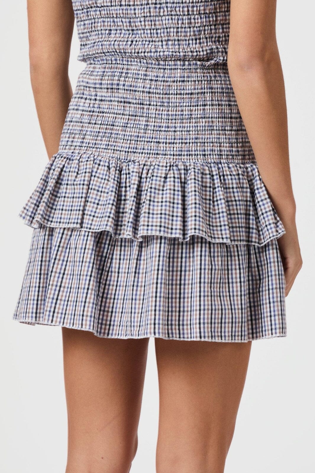 Neo Noir - Carin Double Check Skirt 165124 - 140 - Blue