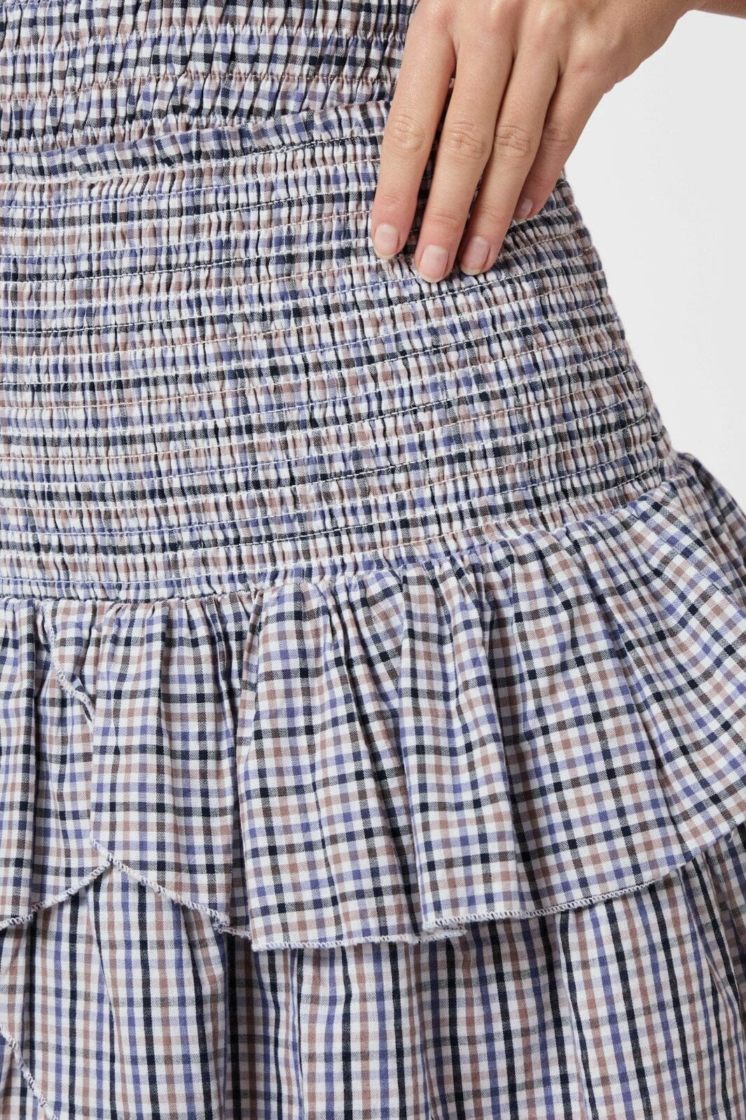 Neo Noir - Carin Double Check Skirt 165124 - 140 - Blue