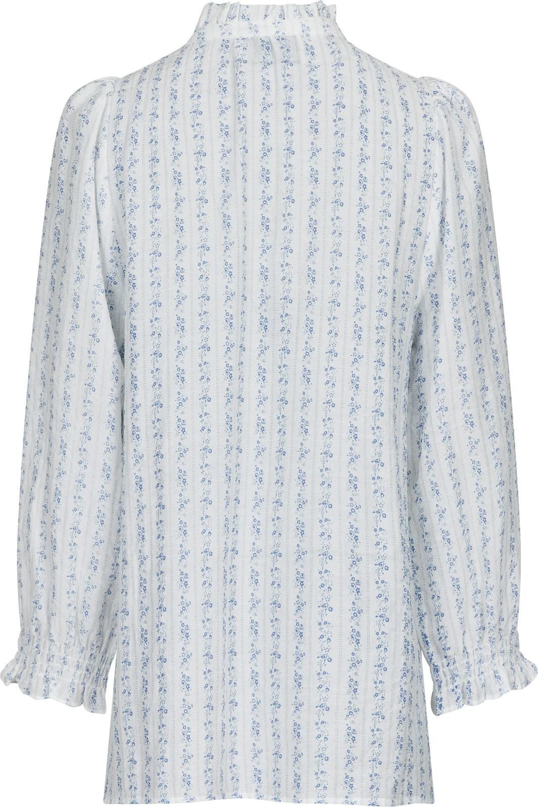 Neo Noir - Carlie Flower Stripe Blouse - Blue