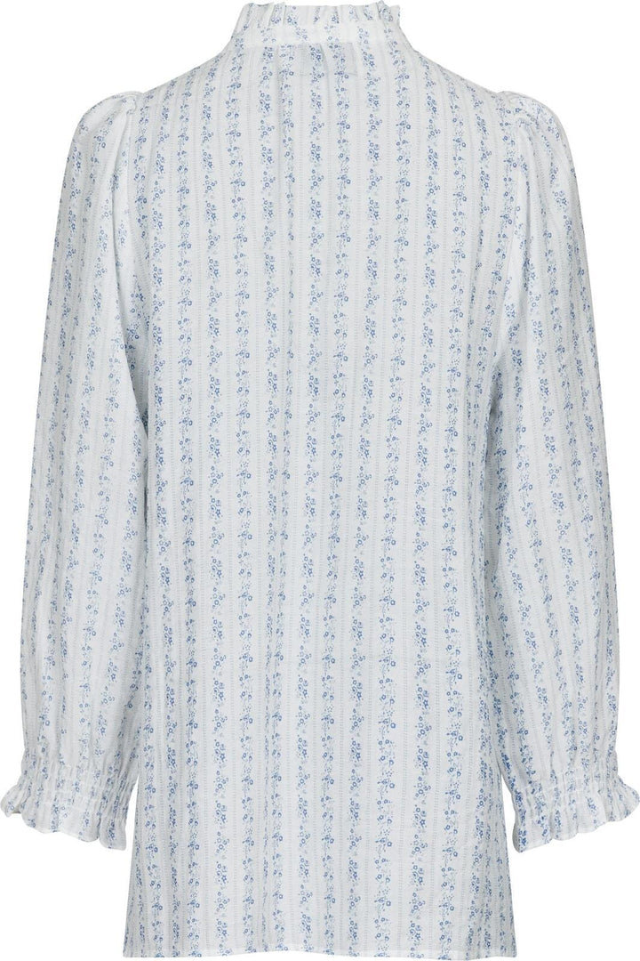 Neo Noir - Carlie Flower Stripe Blouse - Blue