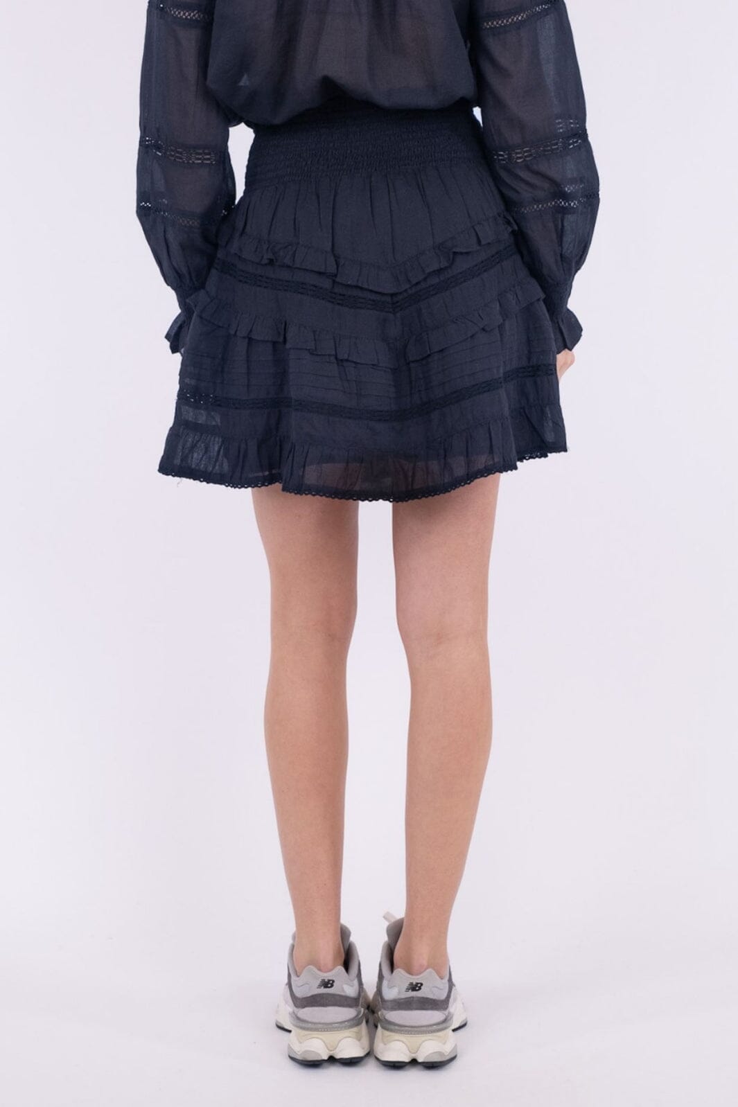 Forudbestilling - Neo Noir - Donna S Voile Skirt - Navy - (Marts) Nederdele 