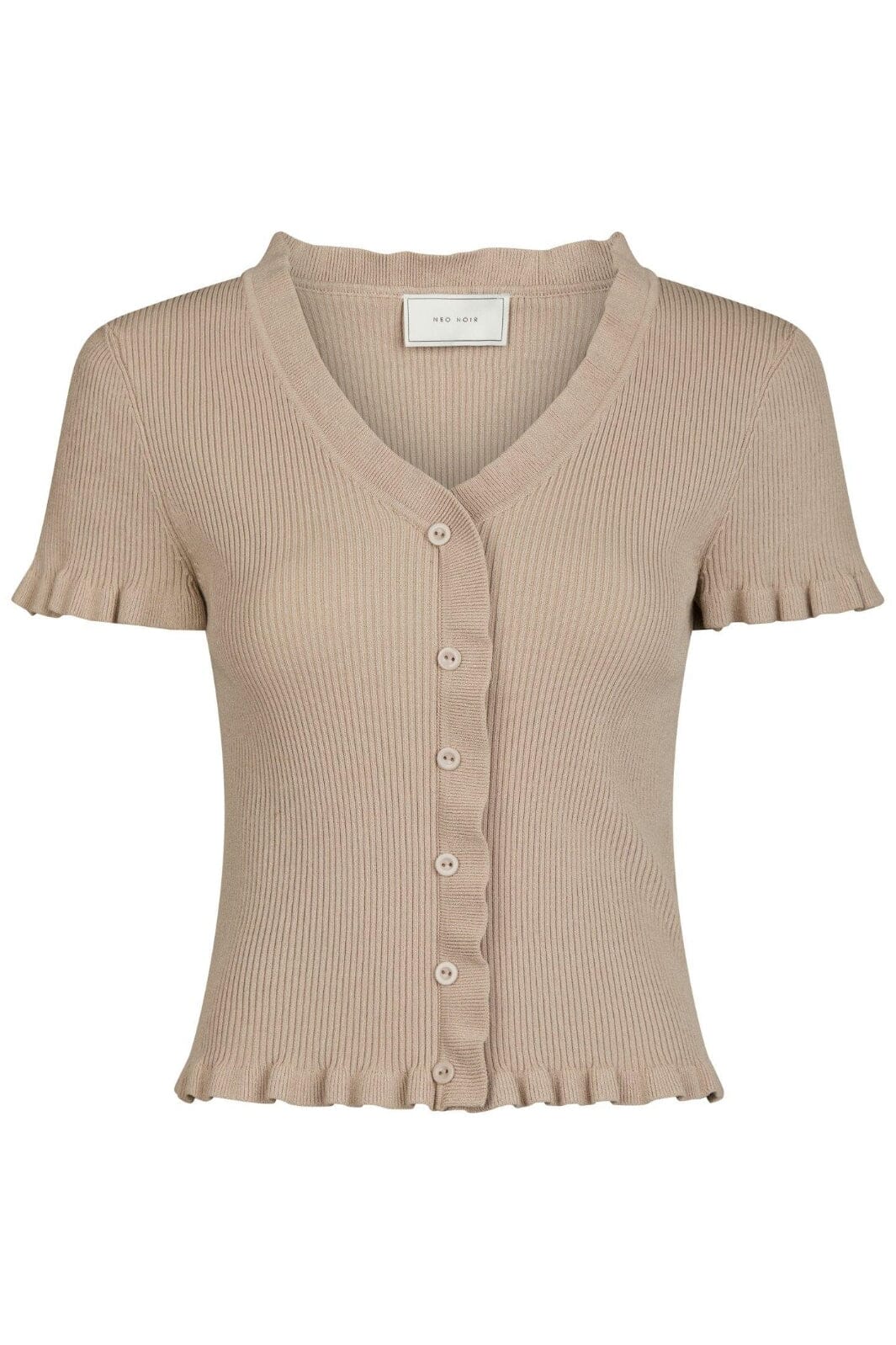 Neo Noir - Esla Frill Knit Tee 164432 - 213 - Sand