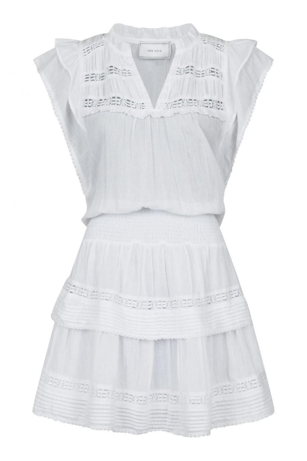 Forudbestilling - Neo Noir - Jarmy S Voile Dress - White Kjoler 