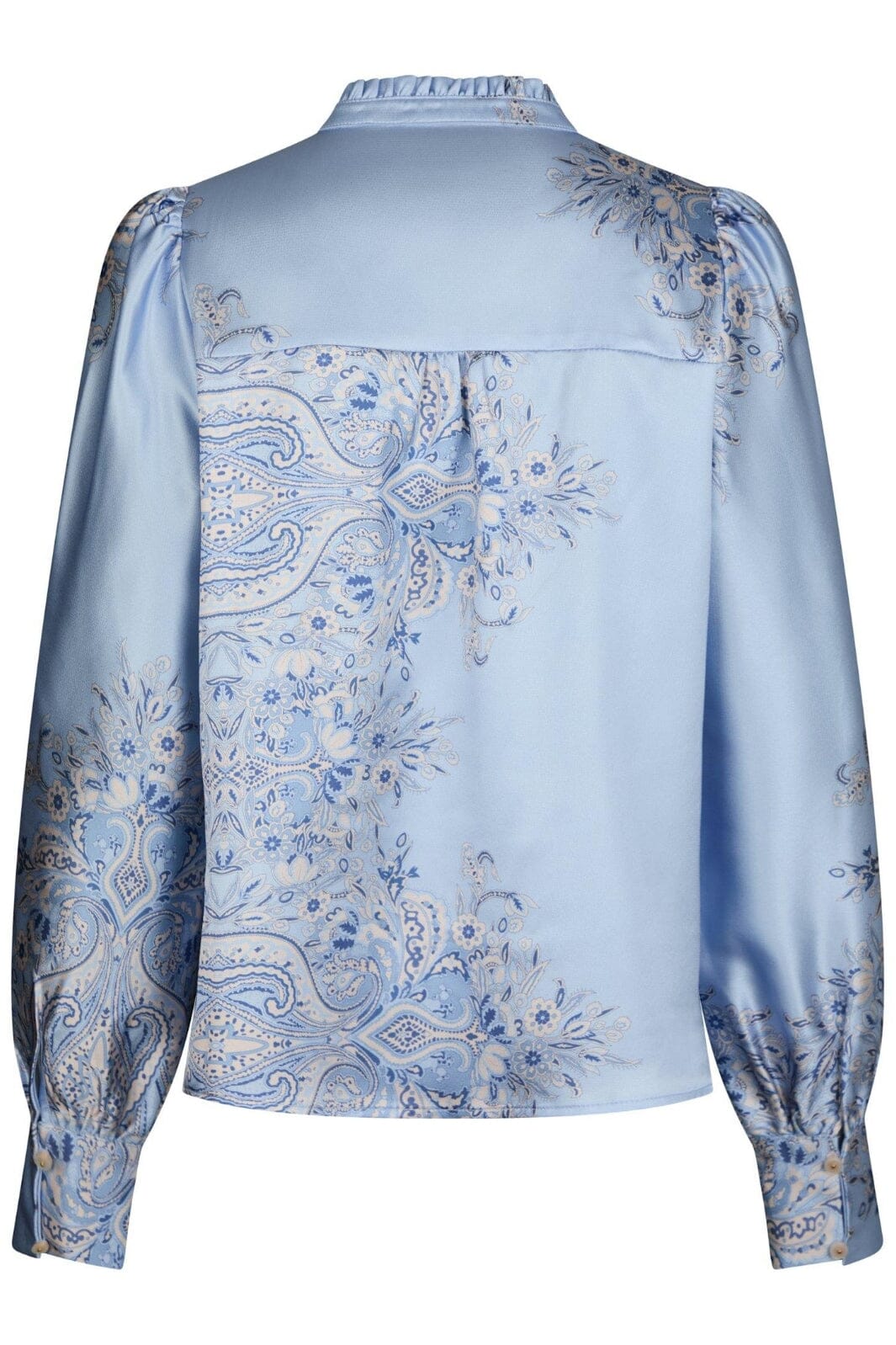 Neo Noir - Massima Paisley Border Blouse 160960 - 145 - Light Blue