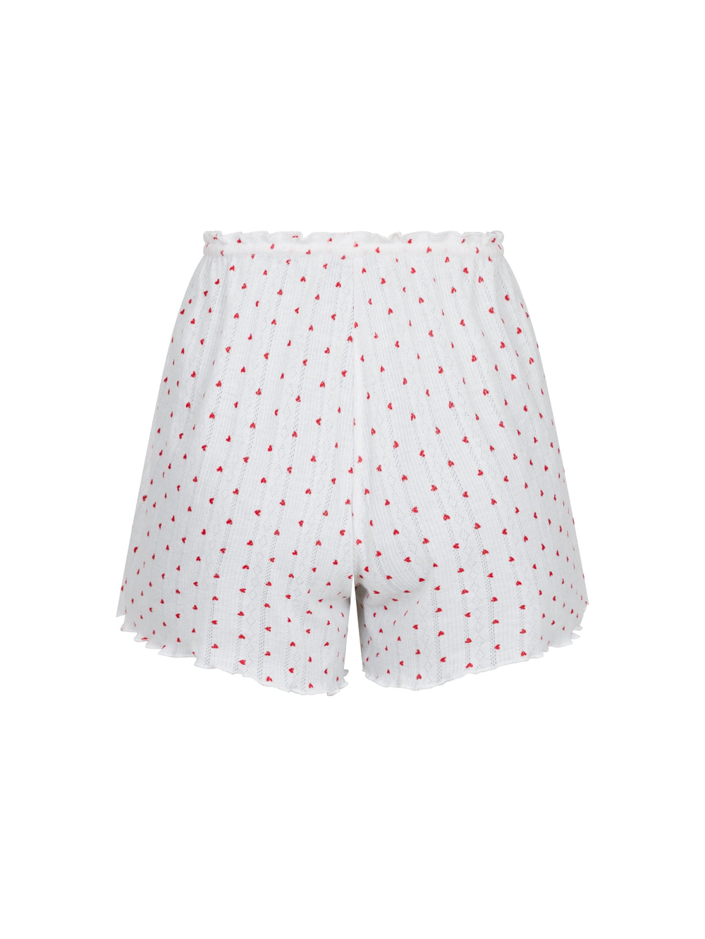 Forudbestilling - Neo Noir - Merritt Pointelle Heart Shorts - White Shorts 