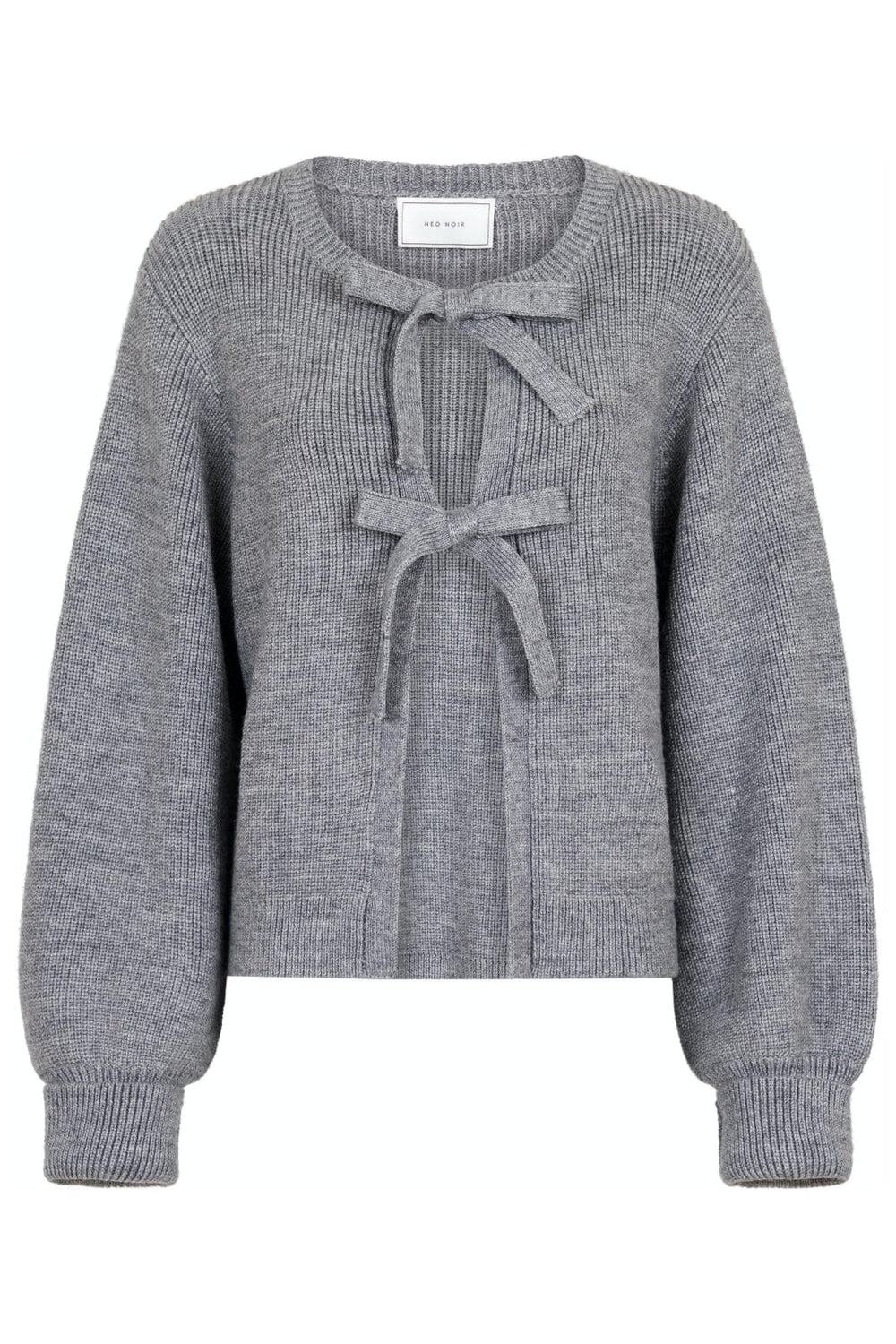 Forudbestilling - Neo Noir - Muscado Knit Cardigan - Grey Melange Cardigans 