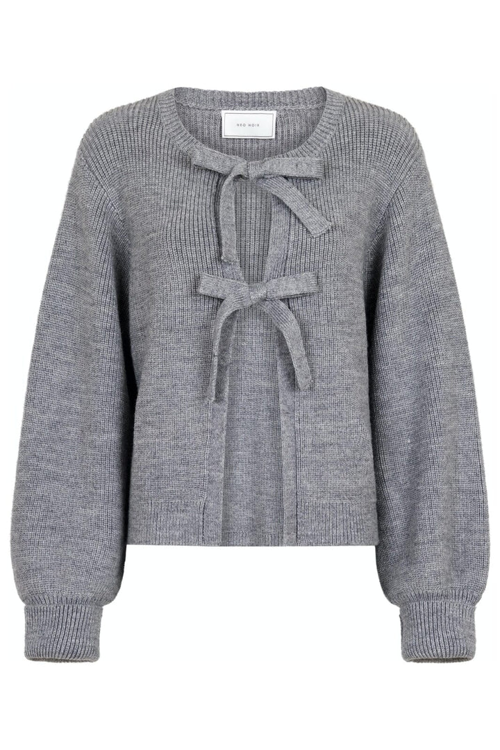 Forudbestilling - Neo Noir - Muscado Knit Cardigan - Grey Melange Cardigans 