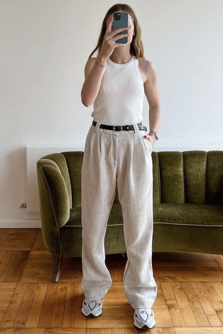 Forudbestilling - Neo Noir - Nivi Natura Boucle Pants - Sand - (Februar) Bukser 