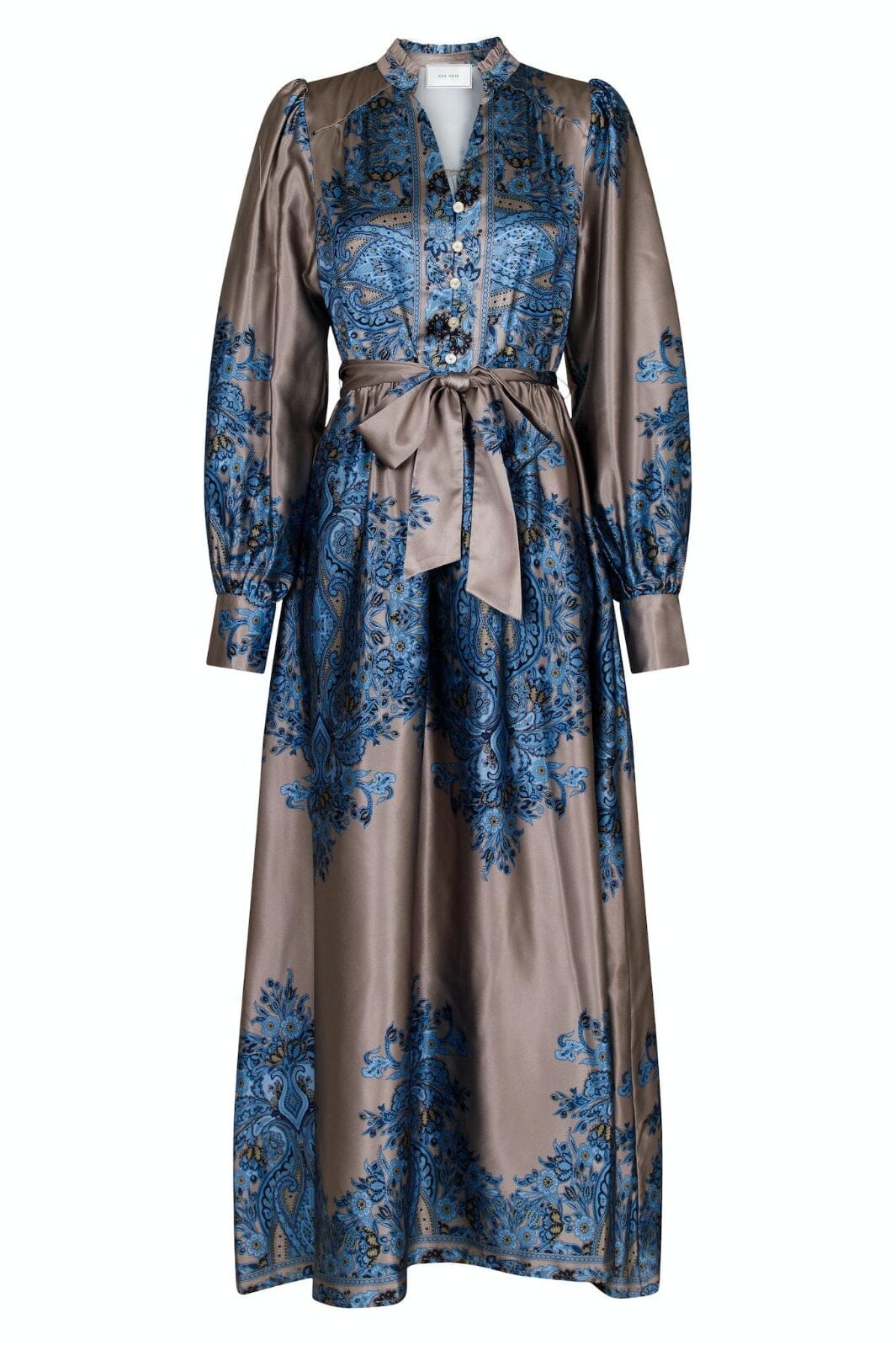 Forudbestilling - Neo Noir - Nova Paisley Border Dress - Blue Kjoler 