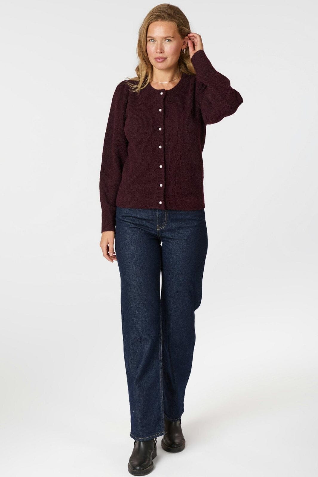 Neo Noir - Nuna Knit Cardigan 162242 - 682 - Wine