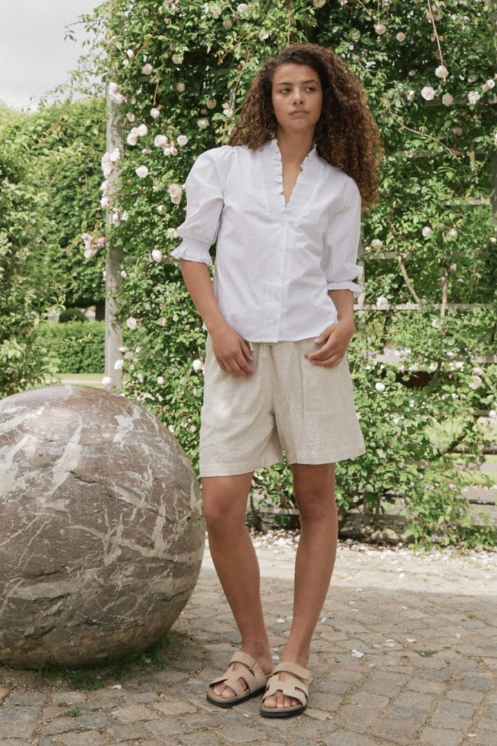 Forudbestilling - Neo Noir - Santo Soft Linen Shorts - Natural Shorts 