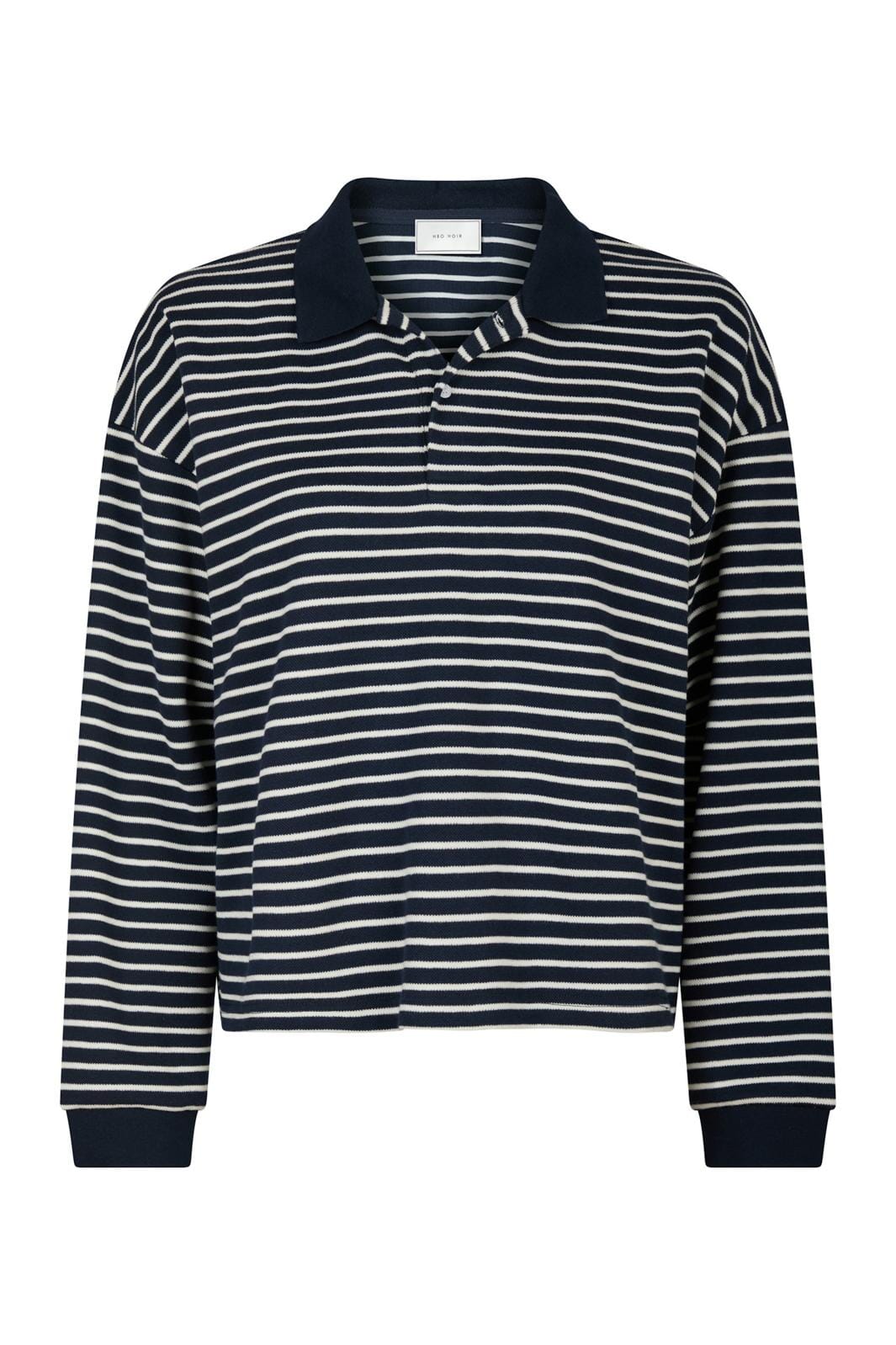 Neo Noir - Sara Stripe Polo Blouse 163312 - Navy