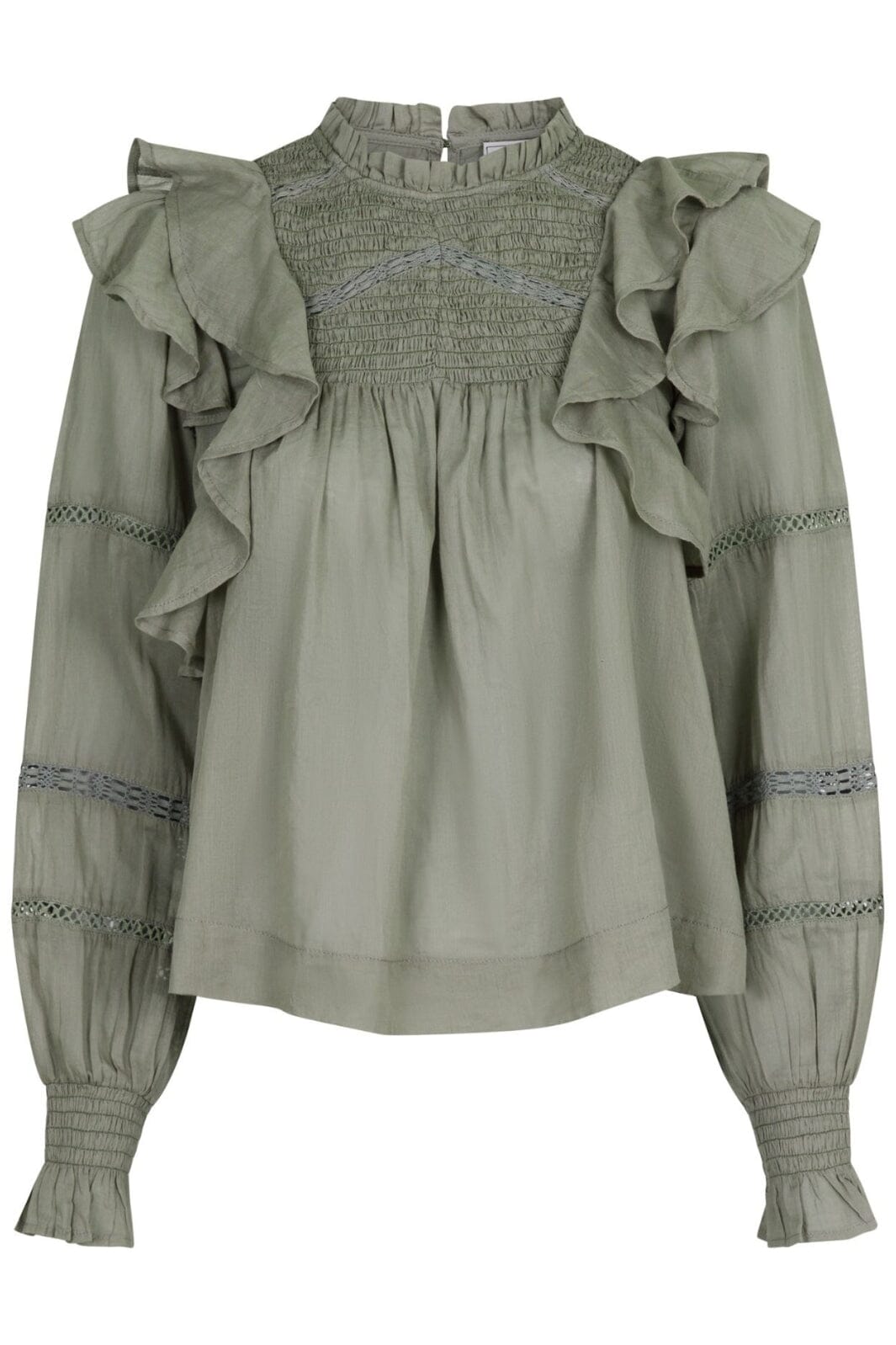 Forudbestilling - Neo Noir - Sarna S Voile Blouse - Smoke Green - (Marts) Bluser 