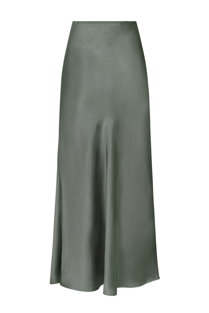 Forudbestilling - Neo Noir - Vicky Heavy Sateen Skirt - Smoke Green - (Februar) Nederdele 