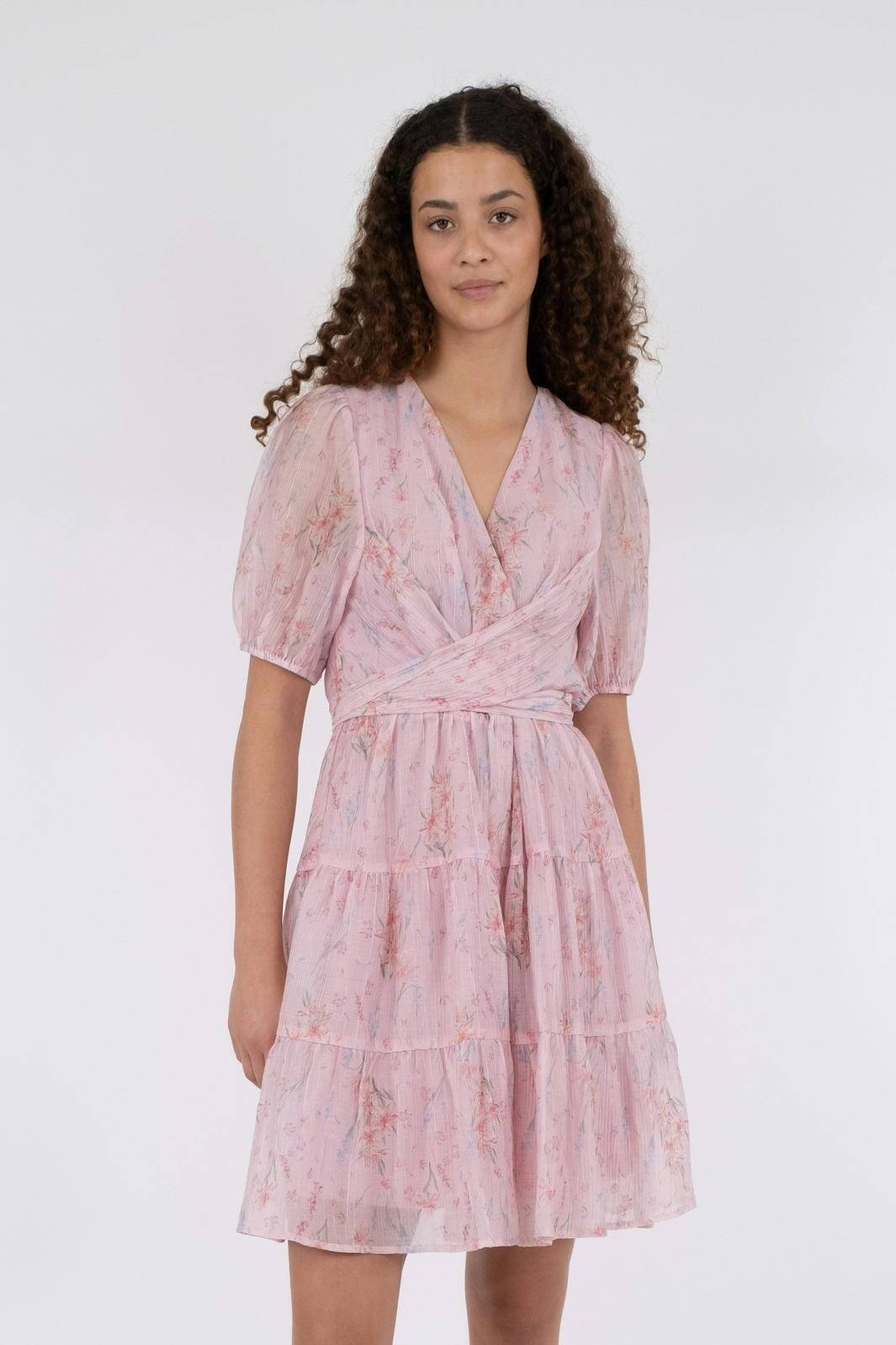 Neo Noir - Wendi Flower Crepe Dress - Light Pink