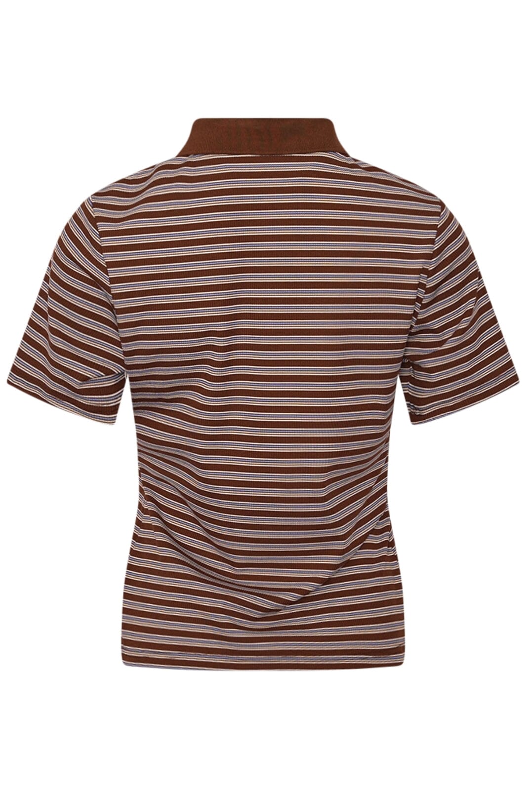 Noella - Leyna Polo Top 13670001 - 1351 - Brown Blue Stripe