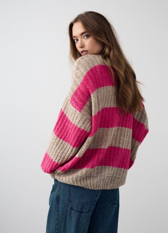 Forudbestilling - Noella - Lily Knit Cardigan - 1302 Clementine Stripe Cardigans 