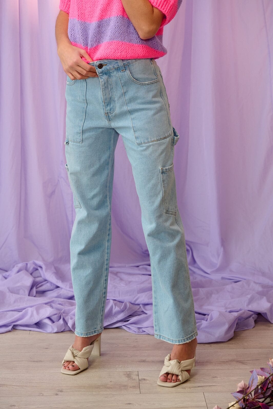 Forudbestilling - Noella - Panama Cargo Jeans - Light Blue (Feb/Mar) Bukser 