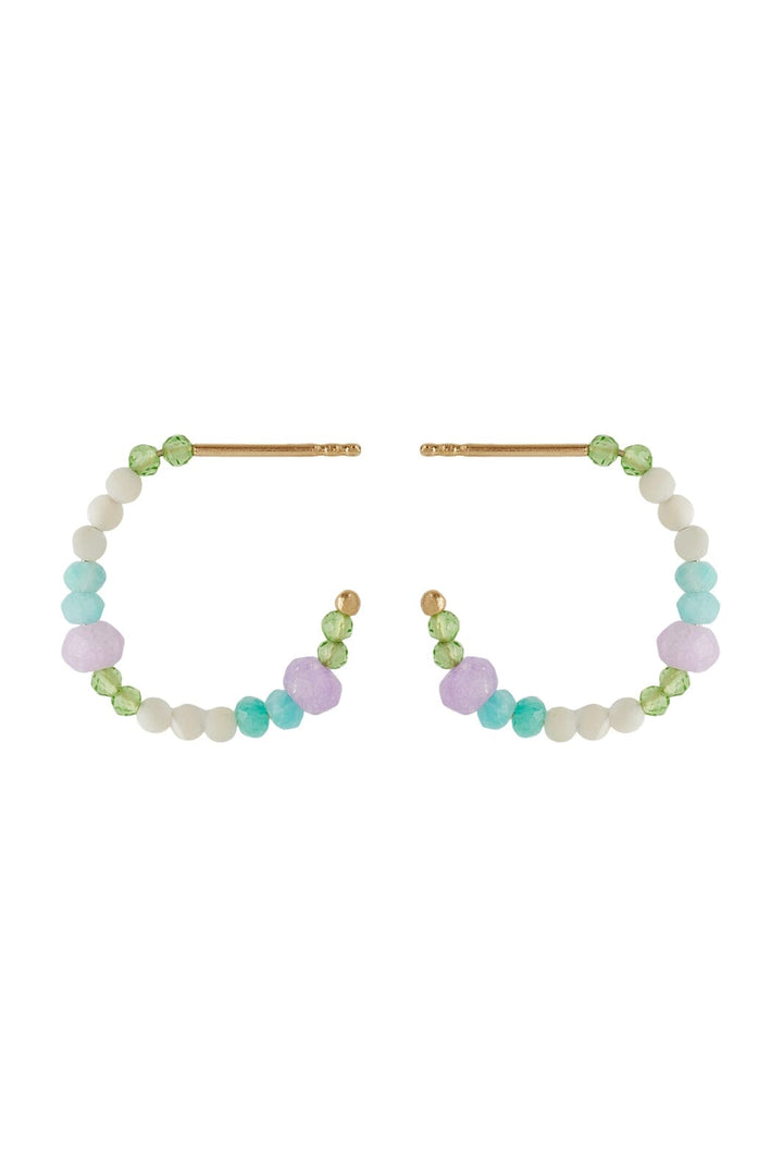 Forudbestilling - Pernille Corydon Jewellery - Sea Colour Hoops - Gold Øreringe 