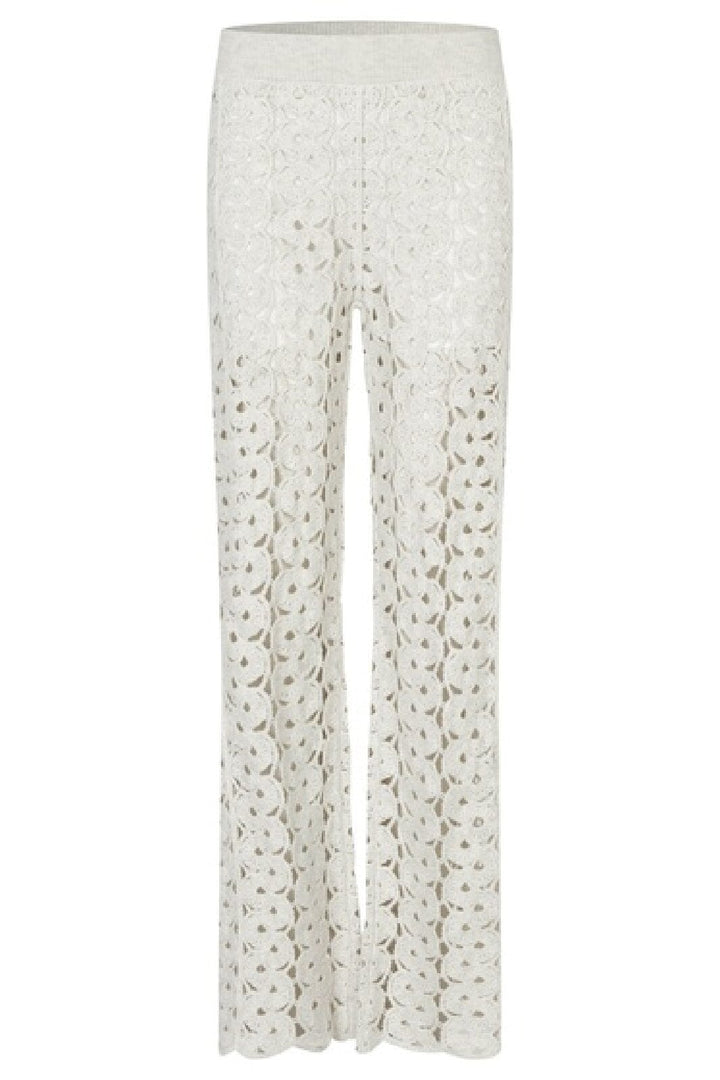 Second Female - Coralie Knit Pants 59588 - Light Grey Melange