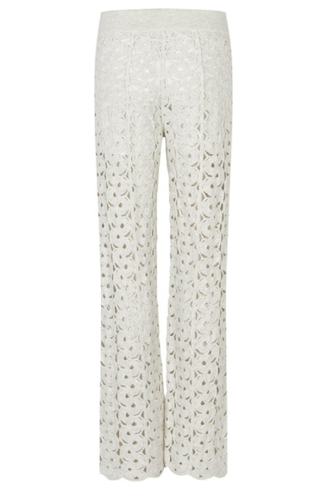 Second Female - Coralie Knit Pants 59588 - Light Grey Melange