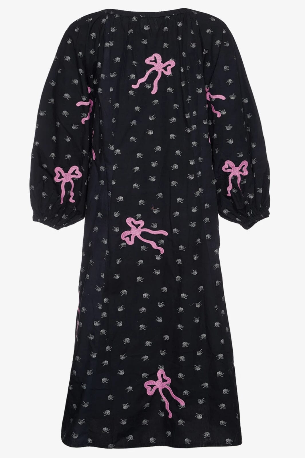 Forudbestilling - Sissel Edelbo - Regina Organic Cotton Dress - Black W. Cyclamen Pink Kjoler 