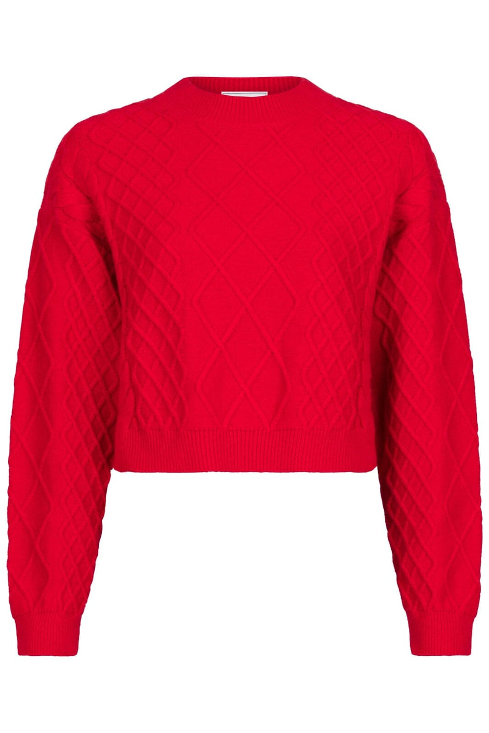 Forudbestilling - Valentin Studio - Cable Knit Blouse - Red Strikbluser 