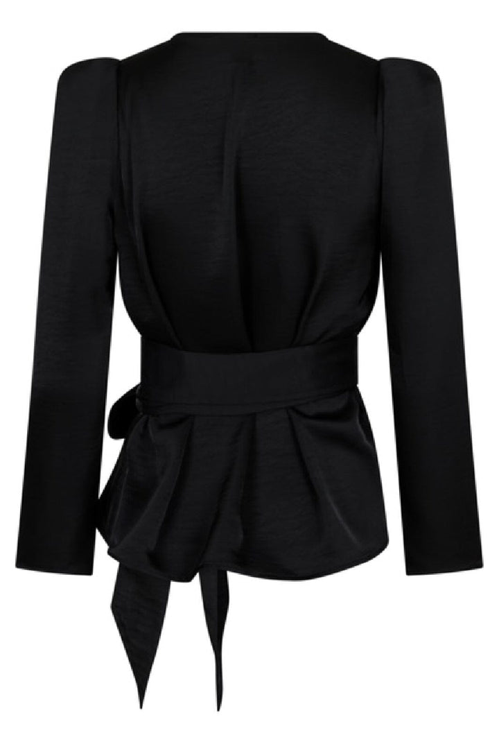 Forudbestilling - Valentin Studio - Josie Blouse Heavy Satin - Black Bluser 