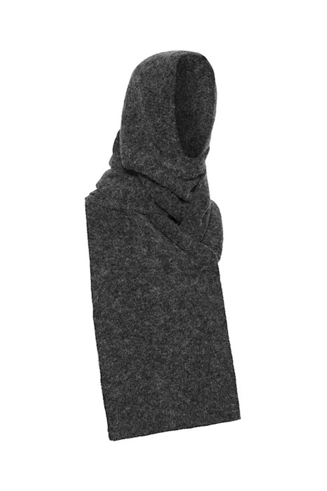 Gestuz - Alphagz Wool Hoodscarf - 106286 Charcoal Melange